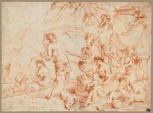 Bacchanal Before a Herm, 1660-luvun alku. tekijältä Giovanni Benedetto Castiglione