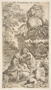 Melencholia, n. 1645-1646. tekijältä Giovanni Benedetto Castiglione