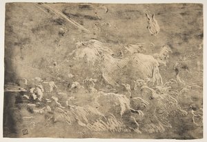 Nooa ja eläimet saapuvat arkkiin, 1650-55. tekijältä Giovanni Benedetto Castiglione