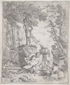 Pan makuuasentoon Hermin edessä tekijältä Giovanni Benedetto Castiglione