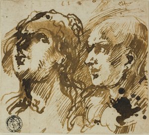 Kaksi päätä tekijältä Giovanni Benedetto Castiglione