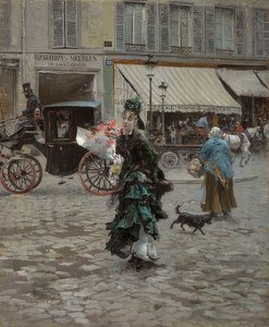 Kadun ylittäessä. 1873-75 tekijältä Giovanni Boldini