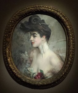 Boldini - Mme X:n muotokuva, helmikaulus tekijältä Giovanni Boldini