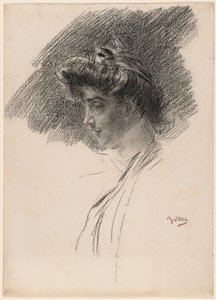 Nuoren naisen rintakuva sivuprofiilissa tekijältä Giovanni Boldini