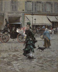Crossing the Street, 1873-75 tekijältä Giovanni Boldini