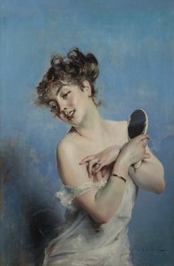 Riisumaton nuori nainen WC, c. 1880 tekijältä Giovanni Boldini