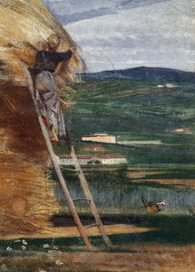 Heinäsuovasta, talonpoika tikkailla tekijältä Giovanni Boldini