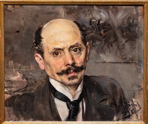 Muotokuva taidemaalari J.B. Edouard Yksityiskohdat, yksityiskohdat tekijältä Giovanni Boldini