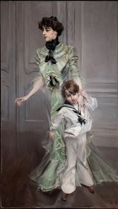 Rouva Hugon ja hänen poikansa muotokuva, 1898. tekijältä Giovanni Boldini