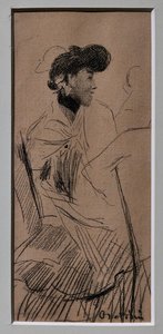 Istuva tyylikäs nainen tekijältä Giovanni Boldini