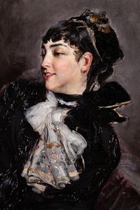 Rastyn kreivitär sohvalla, yksityiskohta tekijältä Giovanni Boldini