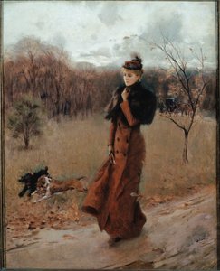 Kävele Napolin puistoon (öljy kankaalle) tekijältä Giovanni Boldini