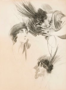 Kolme tutkimusta Dora di Rudinì Labouchèren muotokuvaan. tekijältä Giovanni Boldini