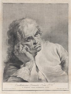 Mietteliäs mies lepää kätensä päällä, 1743. tekijältä Giovanni Cattini