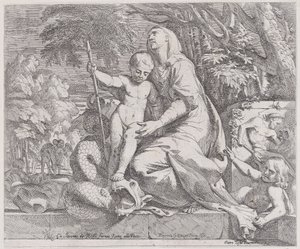 Allegoria lopuista lennossa Egyptiin, 1650-55. tekijältä Giovanni Cesare Testa