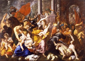 The Massacre of the Innocents, kirjoittanut Johann Christoph Storer (1611-1671), öljy kankaalle, 300x420 cm, Pyhän Eustorgion kirkko, Milano, Italia. tekijältä Giovanni Cristoforo Storer