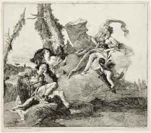 Armida kohtaa nukkuvan Rinaldon tekijältä Giovanni Domenico Tiepolo