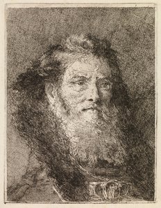 Paljaspäinen mies oikealle kääntyneenä tekijältä Giovanni Domenico Tiepolo