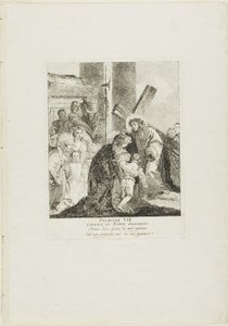 Kristus lohduttaa itkeviä naisia, levy kahdeksan Ristin vaiheista. tekijältä Giovanni Domenico Tiepolo