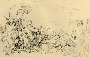 Kristuksen tulo Jerusalemiin, c1759, 1928 tekijältä Giovanni Domenico Tiepolo