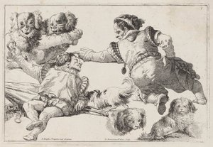 Kääpiöt ja koirat tekijältä Giovanni Domenico Tiepolo