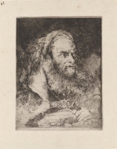 Itämaisen johtaja, kirja kädessä, Raccolta di Testestä (Pääkokoelma) tekijältä Giovanni Domenico Tiepolo