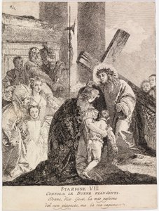Jeesus lohduttaa Jerusalemin itkeviä naisia tekijältä Giovanni Domenico Tiepolo