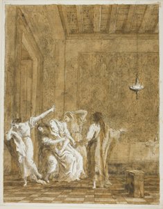 Jeesus Jairuksen talossa tekijältä Giovanni Domenico Tiepolo
