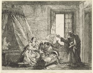 Joosef välittää Marialle Jumalan käskyn paeta tekijältä Giovanni Domenico Tiepolo