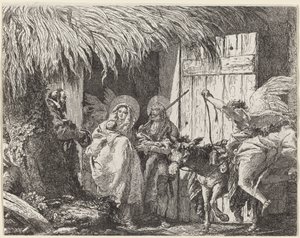 Joosef ja Maria valmistautuvat lähtöön tekijältä Giovanni Domenico Tiepolo