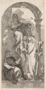 Madonna pyhien Agnesin, Katariinan ja Rosan kanssa. tekijältä Giovanni Domenico Tiepolo