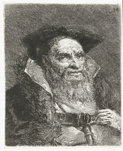 Mies baretin kanssa Pääkokoelma (sarjan nimi) Raccolta di Teste (sarjan nimi) tekijältä Giovanni Domenico Tiepolo