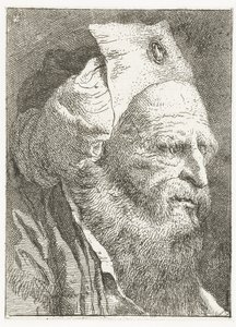Mies käännetyssä hatussa Pääkokoelma (sarjan nimi) Raccolta di Teste (sarjan nimi) tekijältä Giovanni Domenico Tiepolo