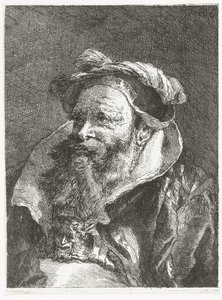 Mies satyyripää soljessa Pääkokoelma (sarjan nimi) Raccolta di Teste (sarjan nimi) tekijältä Giovanni Domenico Tiepolo