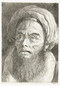 Mies turbaanin kanssa Pääkokoelma (sarjan nimi) Raccolta di Teste (sarjan nimi) tekijältä Giovanni Domenico Tiepolo