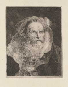 Vanha mies meditoi, Raccolta di Testestä (Pääkokoelma) tekijältä Giovanni Domenico Tiepolo