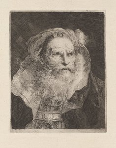 Meditoiva vanha mies, teoksesta Raccolta di Teste (Päiden kokoelma) tekijältä Giovanni Domenico Tiepolo
