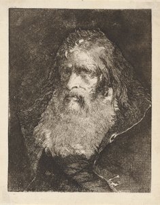 Vanhus paljain pään, Raccolta di Testestä (Pääkokoelma) tekijältä Giovanni Domenico Tiepolo