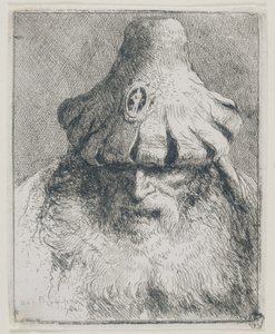 Vanha mies, jolla on kartiomainen hattu tekijältä Giovanni Domenico Tiepolo