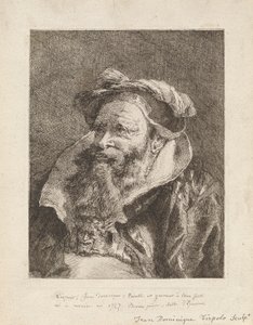 Vanha partainen mies, Raccolta di Testestä (Pääkokoelma) tekijältä Giovanni Domenico Tiepolo
