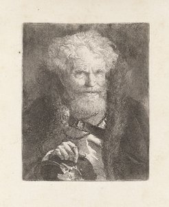Vanha mies kypärä päässä, teoksesta Raccolta di Teste (Päiden kokoelma) tekijältä Giovanni Domenico Tiepolo