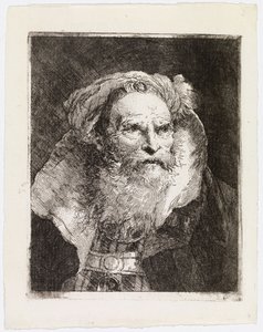 Turbanipäinen vanha mies, oikealle kääntyneenä tekijältä Giovanni Domenico Tiepolo