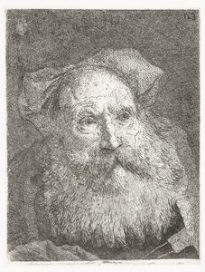 Vanha mies parta Pääkokoelma (sarjan nimi) Raccolta di Teste (sarjan nimi) tekijältä Giovanni Domenico Tiepolo