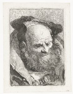 Vanha mies parta Pääkokoelma (sarjan nimi) Raccolta di Teste (sarjan nimi) tekijältä Giovanni Domenico Tiepolo