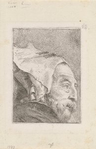 Vanhan miehen profiili, Raccolta di Teste (Pääkokoelma) tekijältä Giovanni Domenico Tiepolo