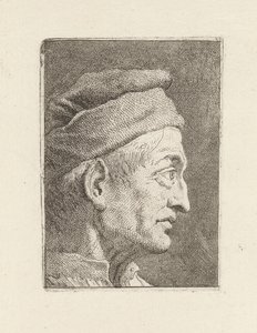 Vanhan miehen profiili, sarjasta Raccolta di Teste (Päiden kokoelma) tekijältä Giovanni Domenico Tiepolo