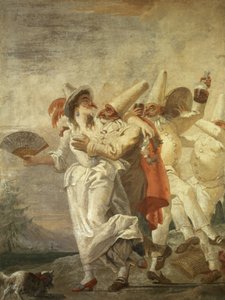 Pulcinella verliebt, noin 1793 tekijältä Giovanni Domenico Tiepolo