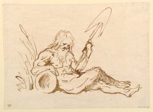 Luonnos joen jumalasta tekijältä Giovanni Domenico Tiepolo