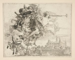Carl Philipp von Greiffenklaun käsivarret sarjasta Kuvankaunis ideoita Egyptin lennon yli (Flight to Egypt) tekijältä Giovanni Domenico Tiepolo