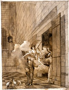 Pyhien Pietarin ja Johanneksen vapauttaminen vankilasta tekijältä Giovanni Domenico Tiepolo